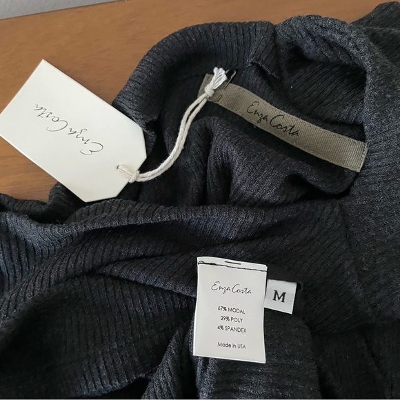 🇺🇸O24.34 ENZA COSTA Heather Rib Exposed Shoulder
Mock Midi Dress - Picture 8 of 9